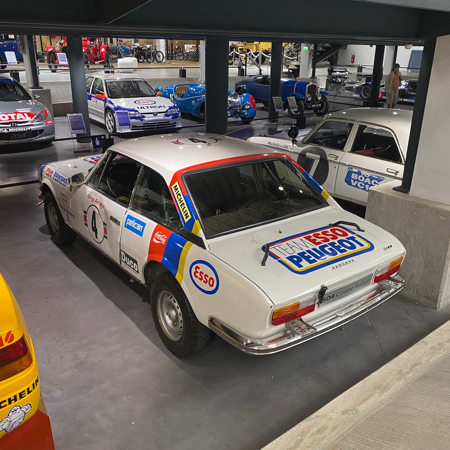Peugeot 504 Coupé V6 Rallye 1978 au Musée de l'Aventure Peugeot.